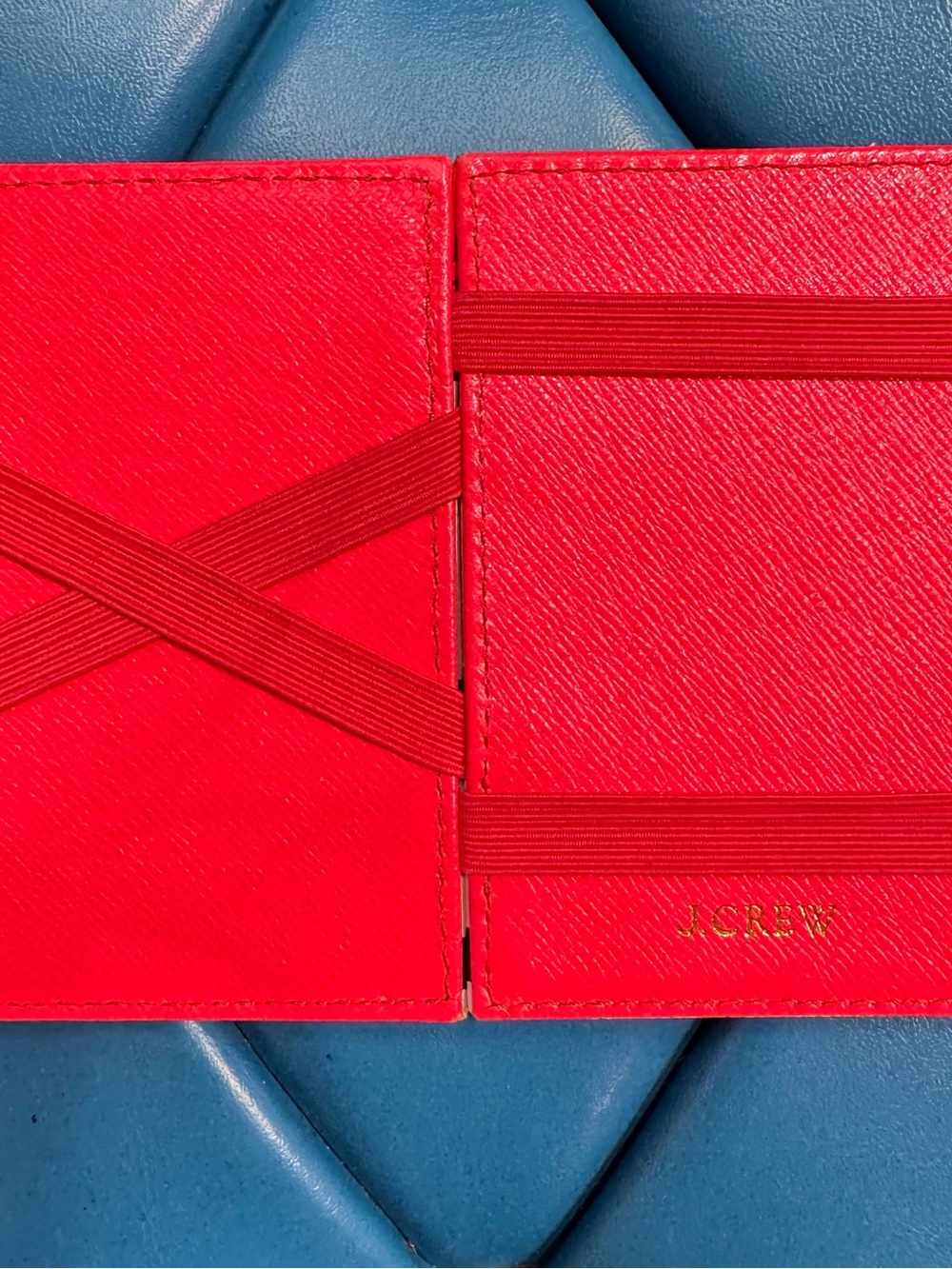 Flourescent hot pink flip wallet Gold Logo